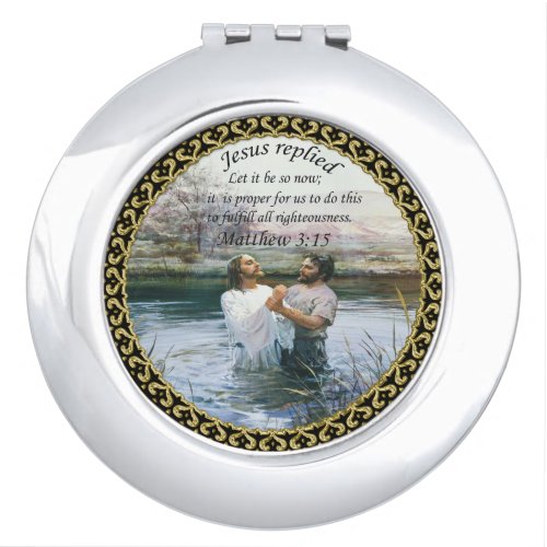 Jesus Christ Baptism image two Compact Mirror