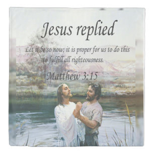 Jesus Christ Baptism image two Duvet Cover