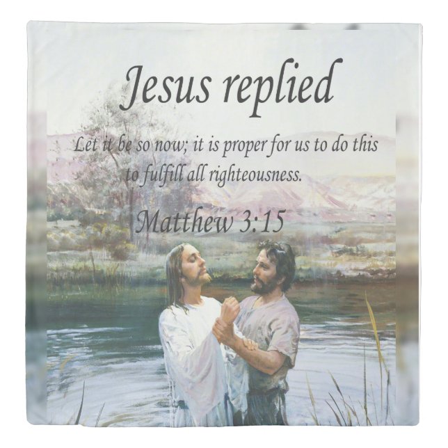 Jesus Christ Baptism image two Duvet Cover (Front)