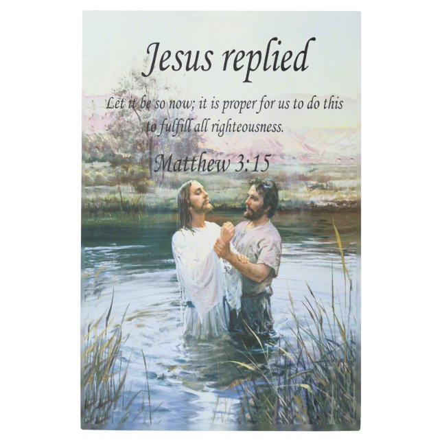 Jesus Christ Baptism image two Metal Print (Front)