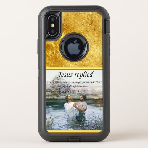 Jesus Christ Baptism image two OtterBox Defender iPhone X Case