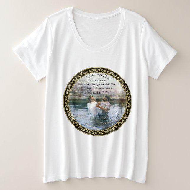 Jesus Christ Baptism image two Plus Size T-Shirt (Design Front)