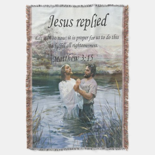 Jesus Christ Baptism image two Throw Blanket
