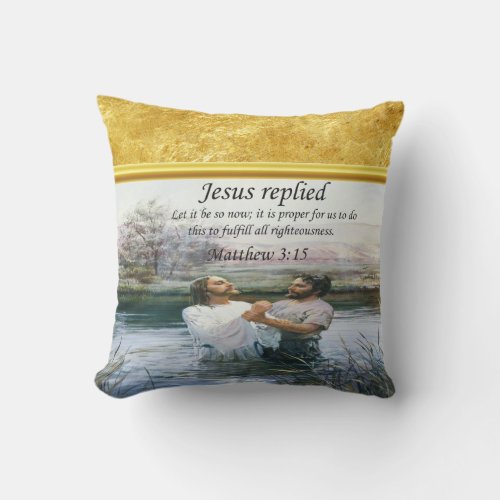 Jesus Christ Baptism image two Throw Pillow