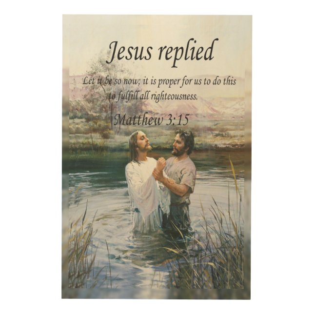 Jesus Christ Baptism image two Wood Wall Art (Front)