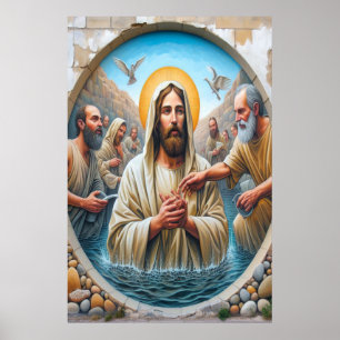 Jesus Christ Baptism Poster