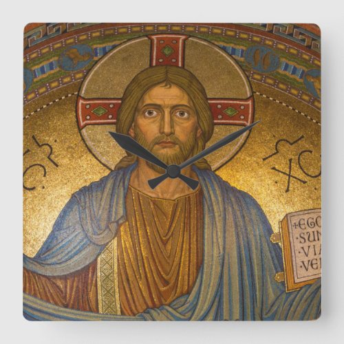 Jesus Christ _ Beautiful Christian Artwork Square Wall Clock