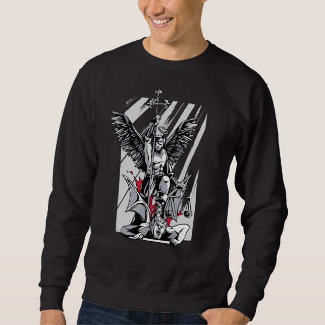 Jesus Christ Bible Saint Michael Sweatshirt (Front)