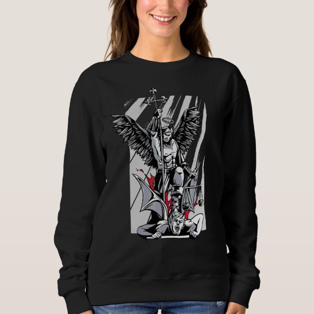 Jesus Christ Bible Saint Michael Sweatshirt (Front)