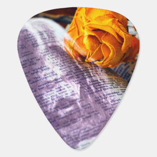 Jesus Christ Bible Yellow Rose Guitar Pick