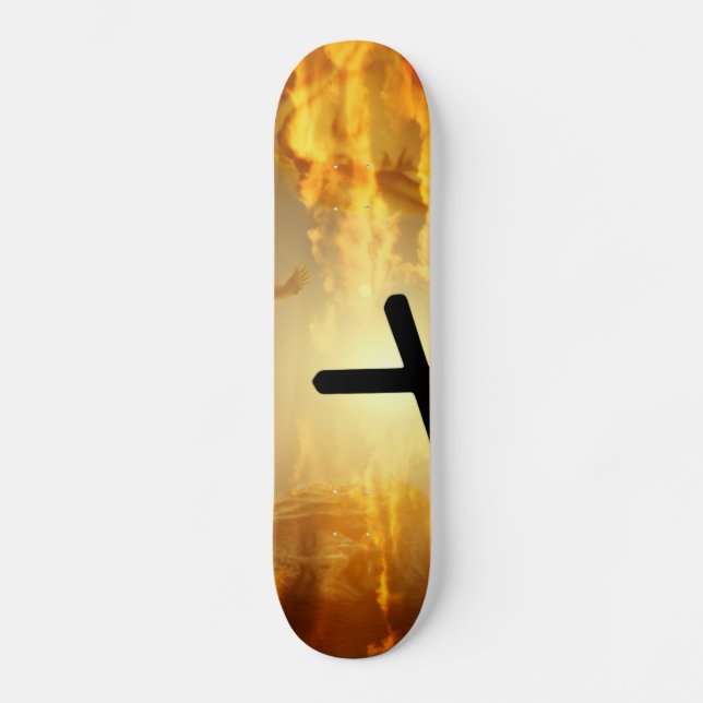 Jesus Christ Blessed Virgin Mary Dove Calvery Skateboard Deck (Front)