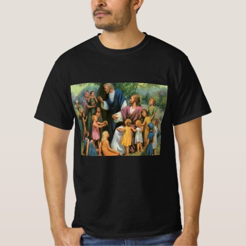Jesus Christ Blessing Children Vintage Religion T_Shirt