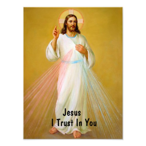 Jesus Christ Blessing I Trust in You Quote Photo Print