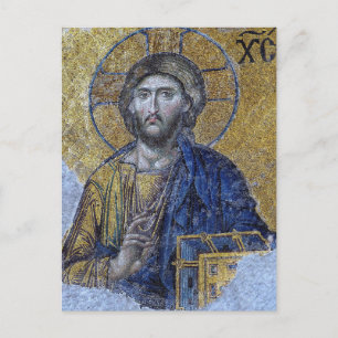 Jesus Christ Byzantine Orthodox Christian Icon Postcard
