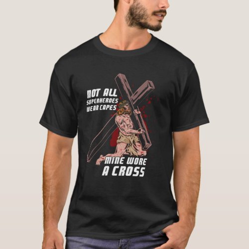 Jesus Christ carries the cross  devotionaly  reli T_Shirt