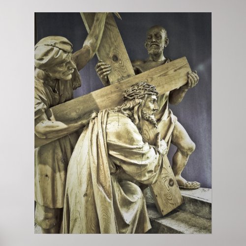 Jesus Christ Carrying Cross Poster