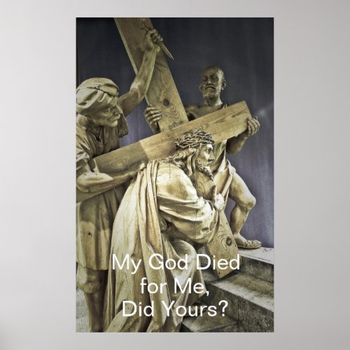 Jesus Christ Carrying Cross Poster