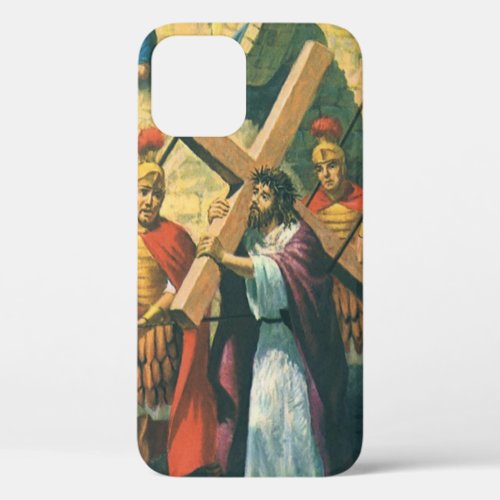 Jesus Christ Carrying the Cross to his Crucifixion iPhone 12 Case