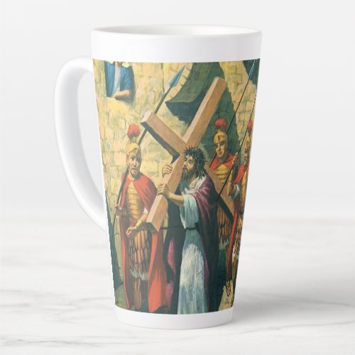 Jesus Christ Carrying the Cross to his Crucifixion Latte Mug