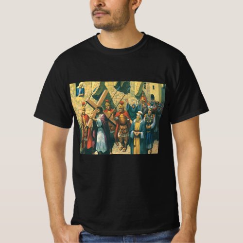 Jesus Christ Carrying the Cross to his Crucifixion T_Shirt