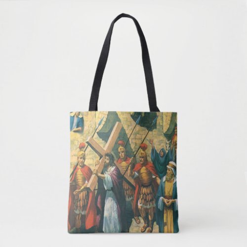 Jesus Christ Carrying the Cross to his Crucifixion Tote Bag