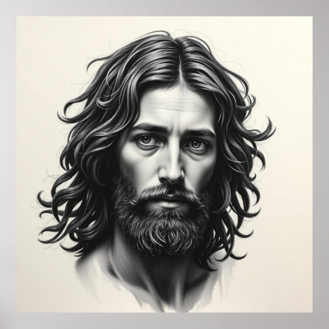 Jesus Christ – Charcoal Art Portrait Poster (Front)