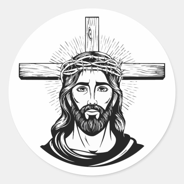 Jesus Christ Classic Round Sticker (Front)