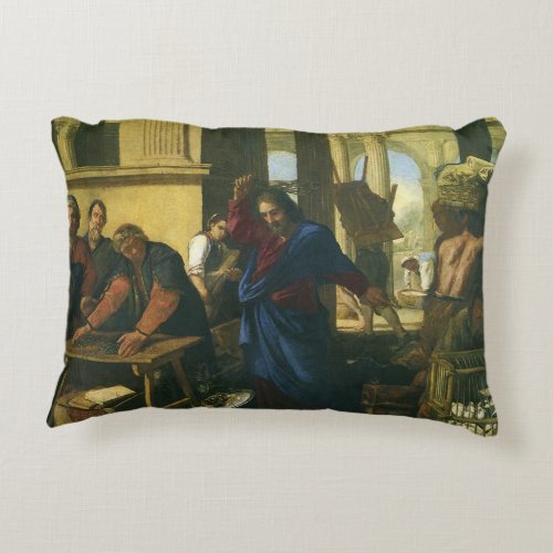 Jesus Christ Cleansing of the Temple Accent Pillow