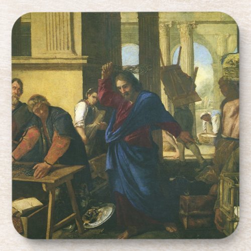 Jesus Christ Cleansing of the Temple Beverage Coaster
