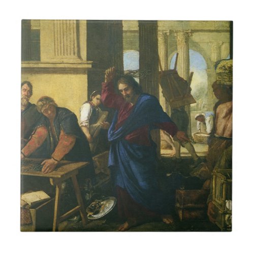 Jesus Christ Cleansing of the Temple Ceramic Tile