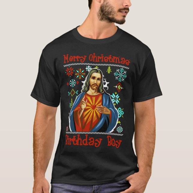 Jesus christ clipart Birth Day Dark T-Shirt (Front)