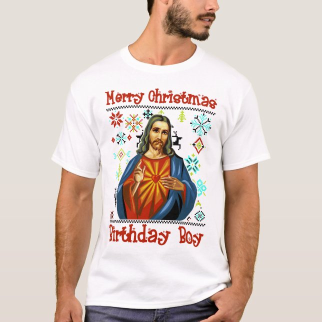 Jesus christ clipart Birth Day T-Shirt (Front)