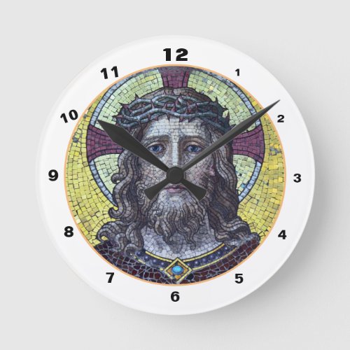 Jesus Christ  Compassion Art vintage Mosaic clock