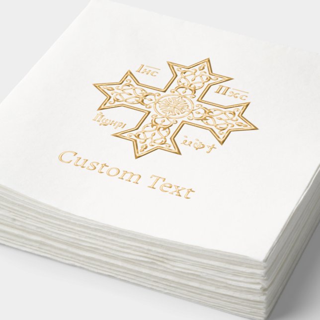 Jesus Christ Conquers Emblem Foil Napkins (Detail)
