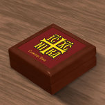 Jesus Christ Conquers Emblem Gift Box<br><div class="desc">Stylized letters and cross symbolize the triumph of Christ over death and sin. Vector icon with customizable colors. Custom background color. Custom text.</div>