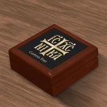 Jesus Christ Conquers Emblem Gift Box<br><div class="desc">Stylized letters and cross symbolize the triumph of Christ over death and sin. Custom background color. Custom text.</div>