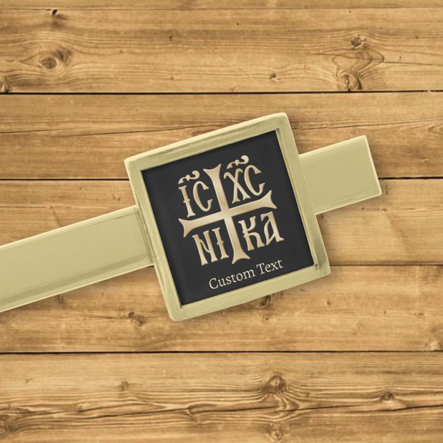 Jesus Christ Conquers Emblem Gold Finish Tie Bar (Creator Uploaded)