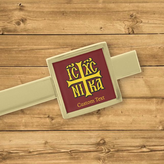 Jesus Christ Conquers Emblem Gold Finish Tie Bar (Creator Uploaded)