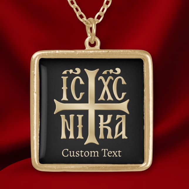 Jesus Christ Conquers Emblem Gold Plated Necklace (Creator Uploaded)