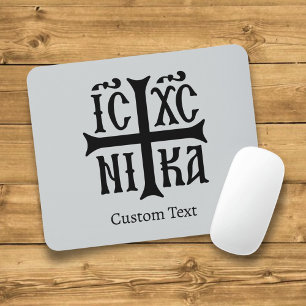 Jesus Christ Conquers Emblem Mouse Pad