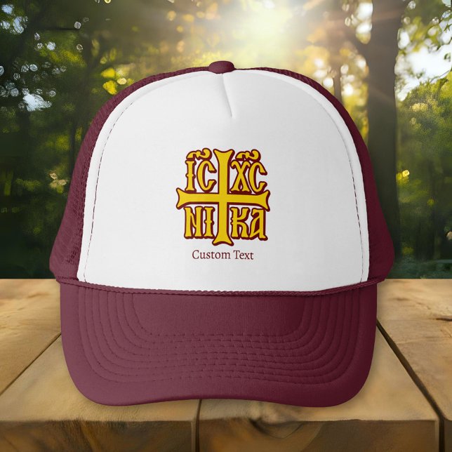 Jesus Christ Conquers Emblem Trucker Hat (Creator Uploaded)