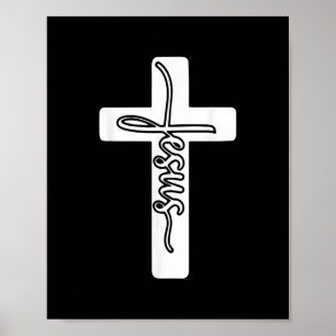 Jesus Christ Cross Bible Verses Church God Faith C Poster