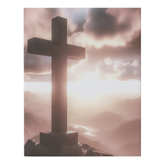 Jesus Christ Cross Christian Wall Art Canvas Print (Front)