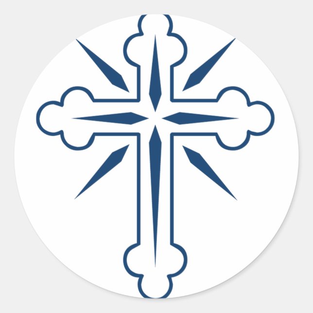 Jesus Christ Cross Classic Round Sticker (Front)