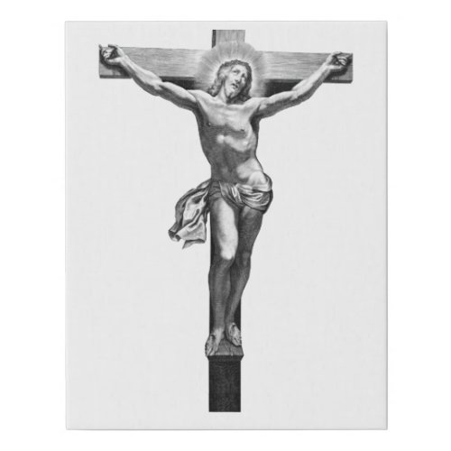 Jesus christ Cross Crucifixion Bible ART Faux Canvas Print