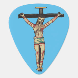 Jesus Christ Cross Crucifixion Watercolor art Guitar Pick