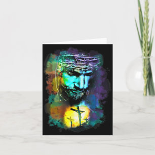 Jesus Christ Cross Religious Cture Christian Art P Card