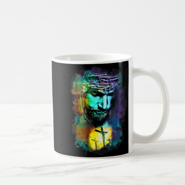 Jesus Christ Cross Religious Cture Christian Art P Coffee Mug (Right)
