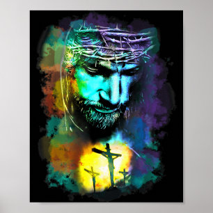 Jesus Christ Cross Religious Cture Christian Art P Poster