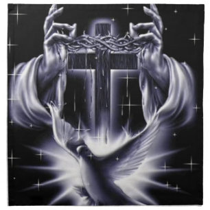 Jesus Christ Crown of Thorns and Dove Napkin